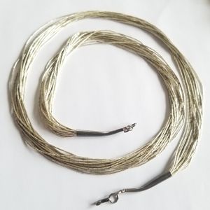 Vintage liquid silver necklace 15 strands Sterling Silver Southwestern 925